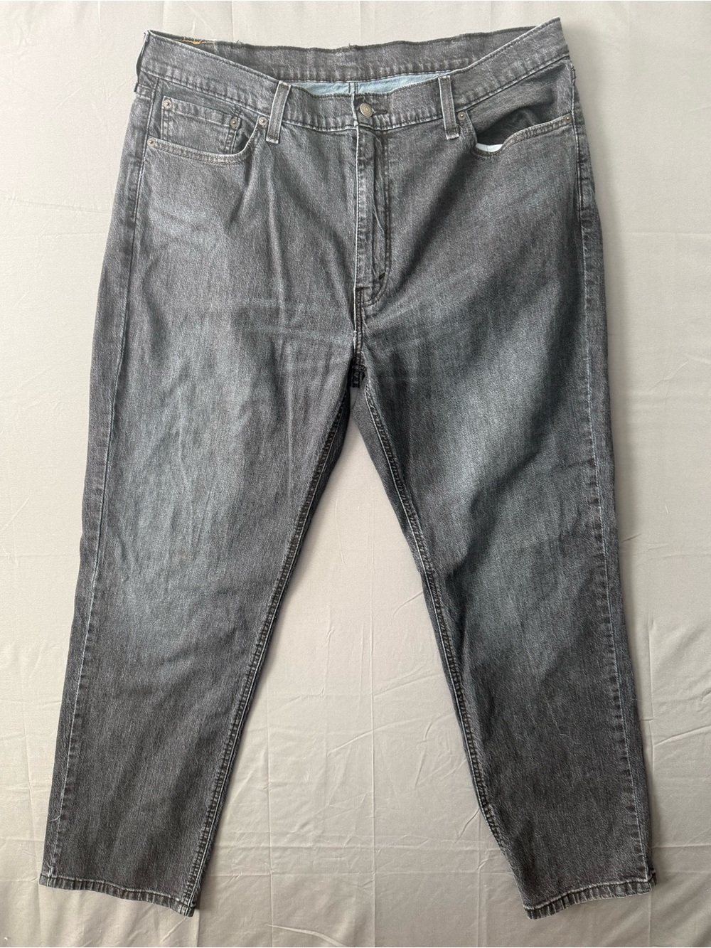 Levi's Men's Gray Faded Wash Denim Jeans- Classic 5- pocket Straight Leg